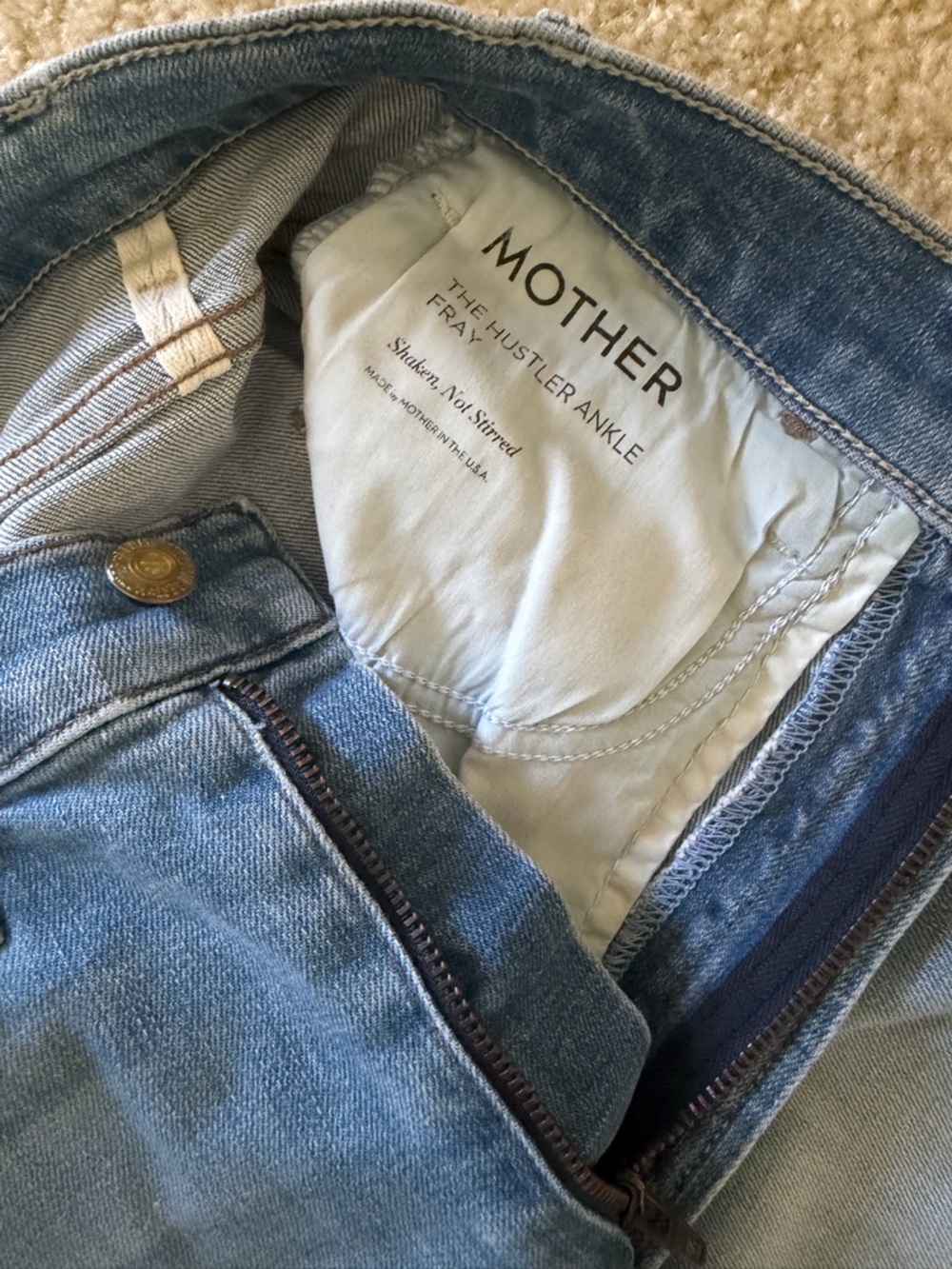 MOTHER The Hustler Ankle Fray Light Blue High-Rise Flare Jeans Size 25 - Picture 8 of 11
